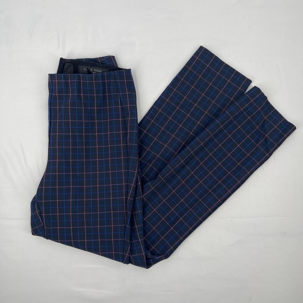 Rag & Bone Women's Plaid Tailored Pants 2 XS High Rise Academia Office Preppy